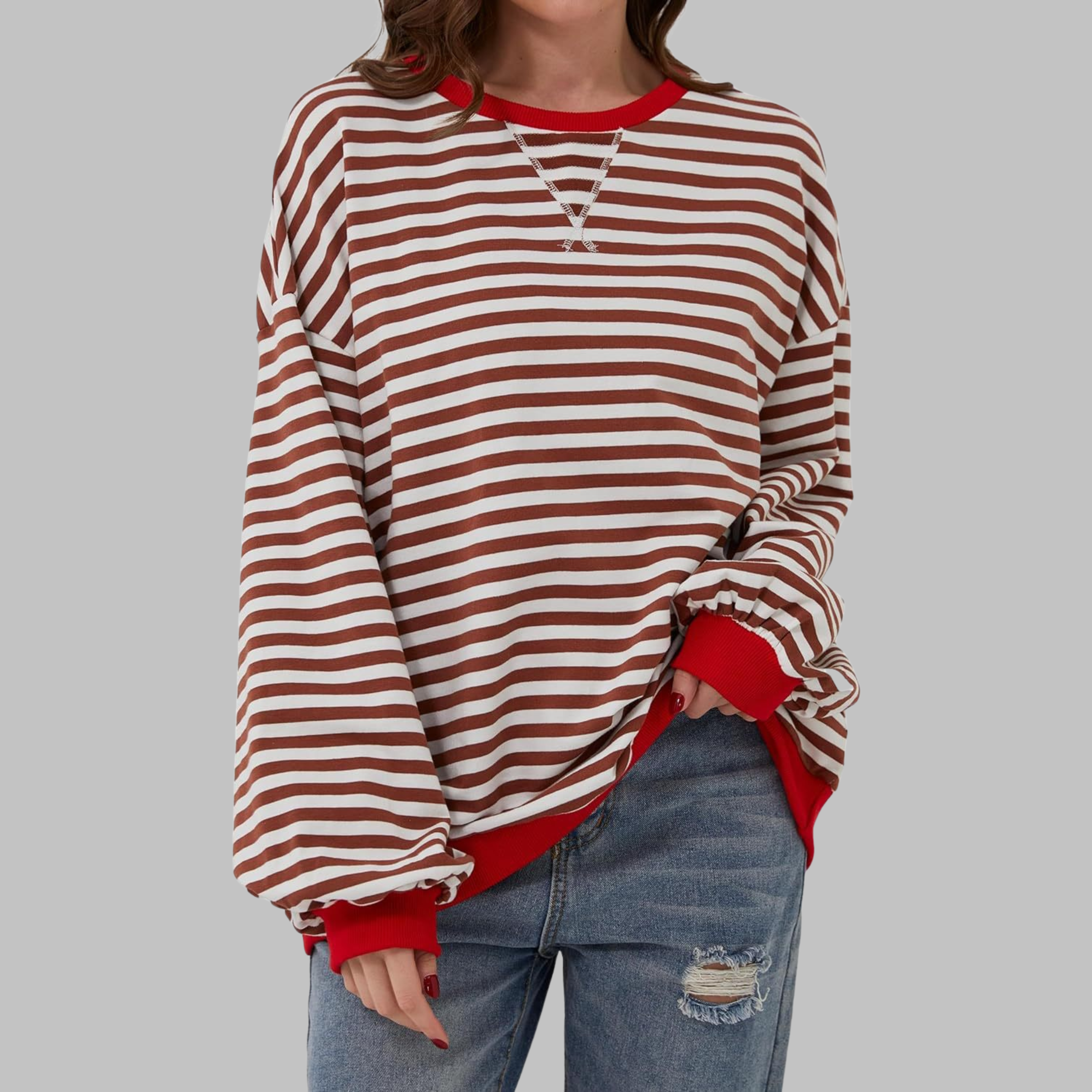 Malin Striped Sweater with a Relaxed Touch