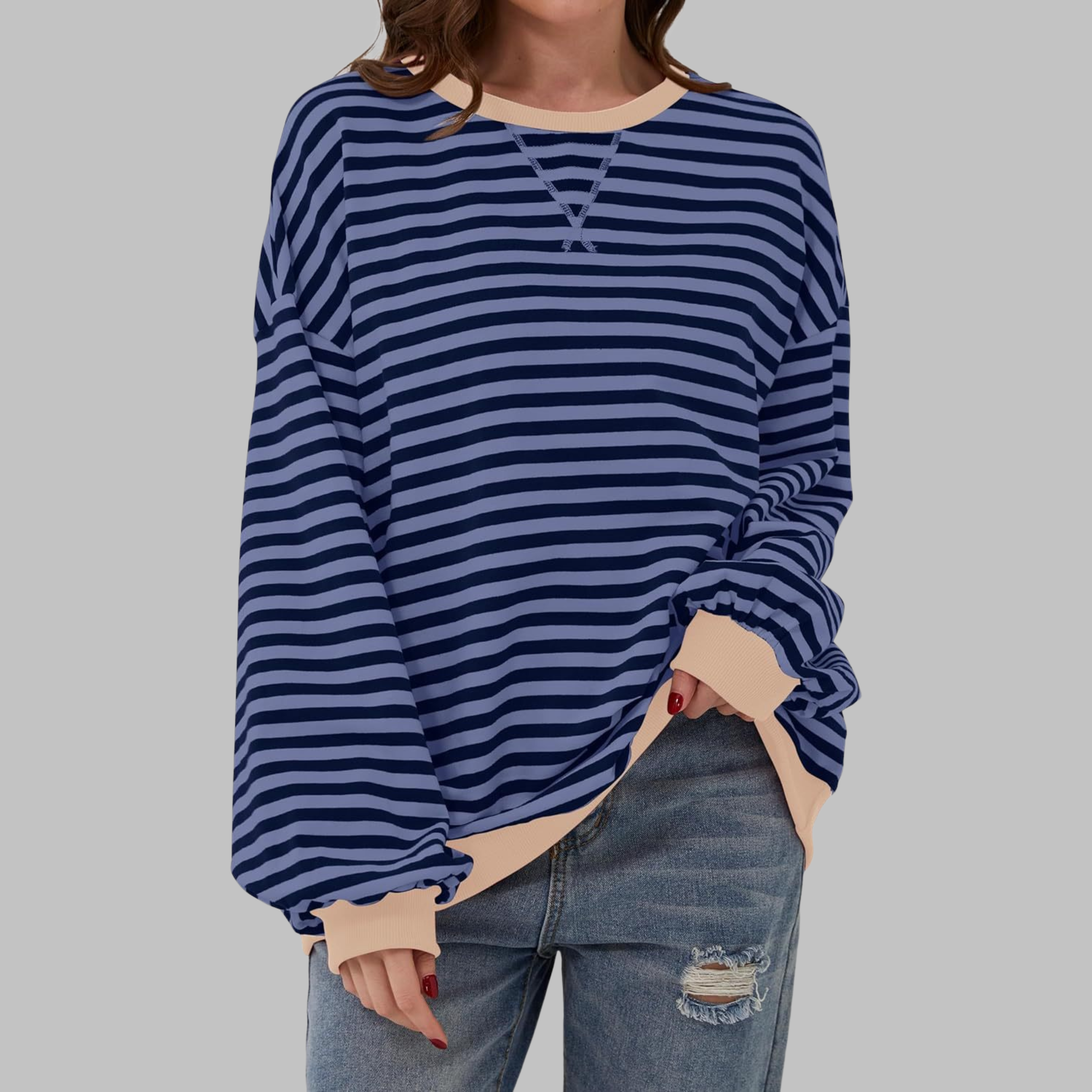 Malin Striped Sweater with a Relaxed Touch