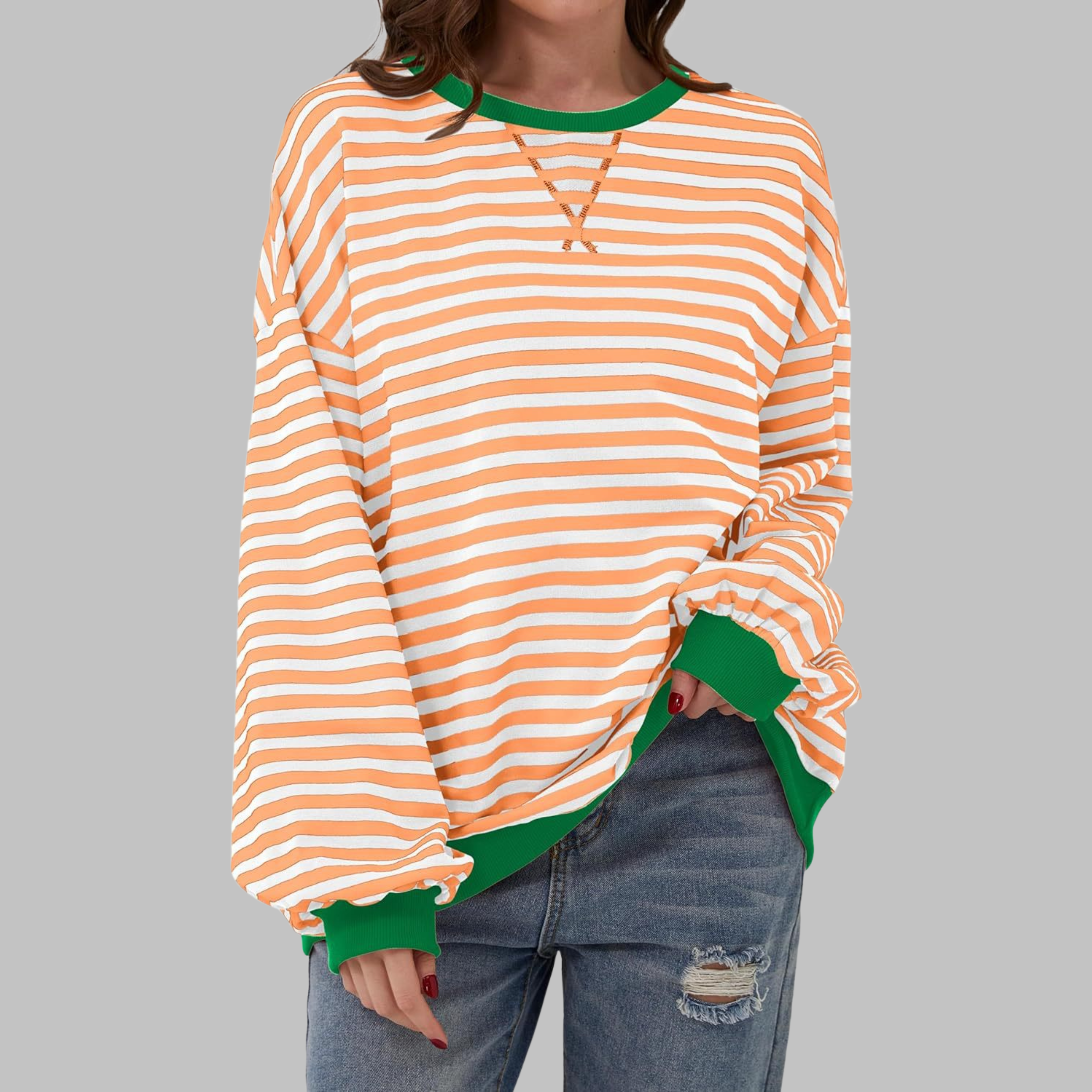 Malin Striped Sweater with a Relaxed Touch