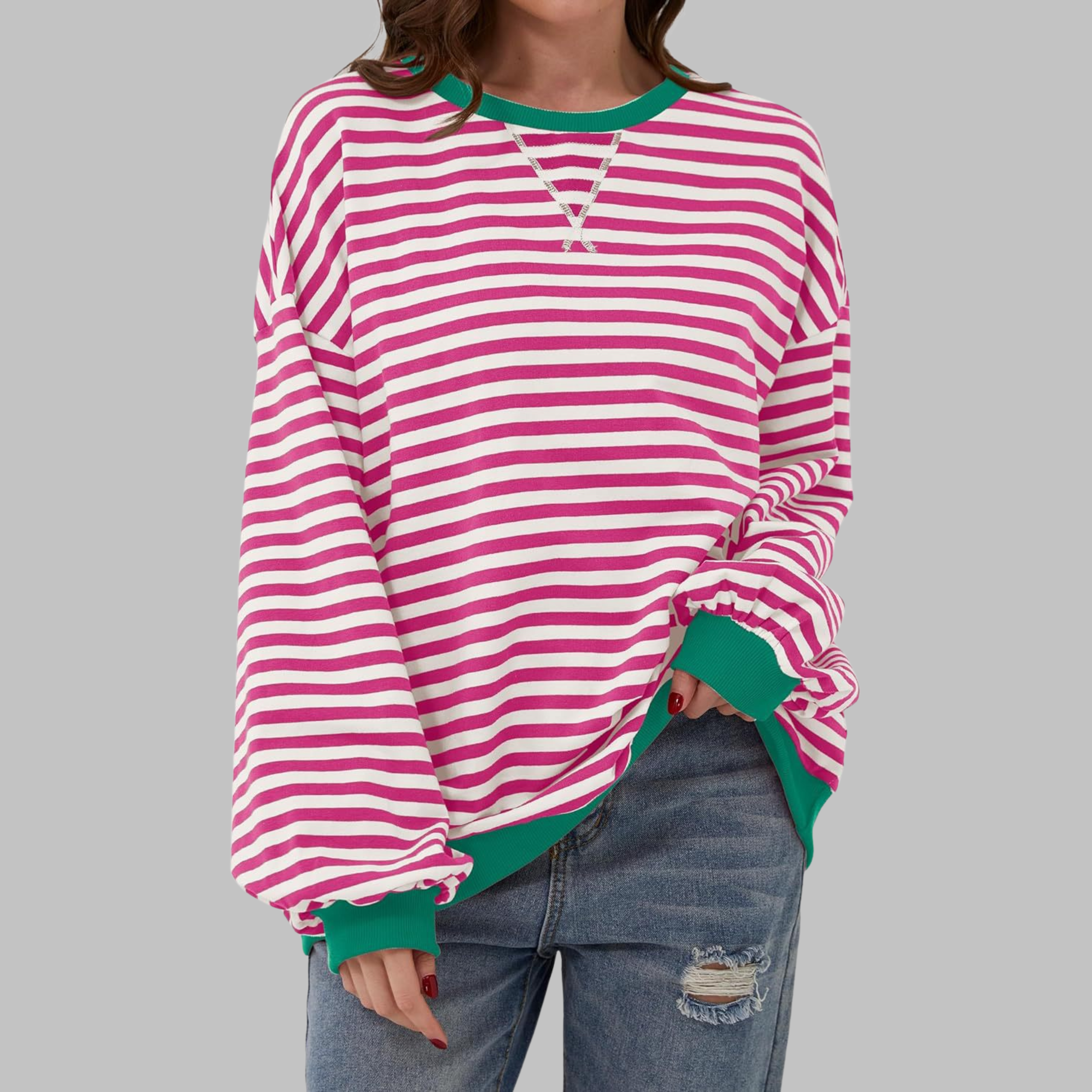 Malin Striped Sweater with a Relaxed Touch