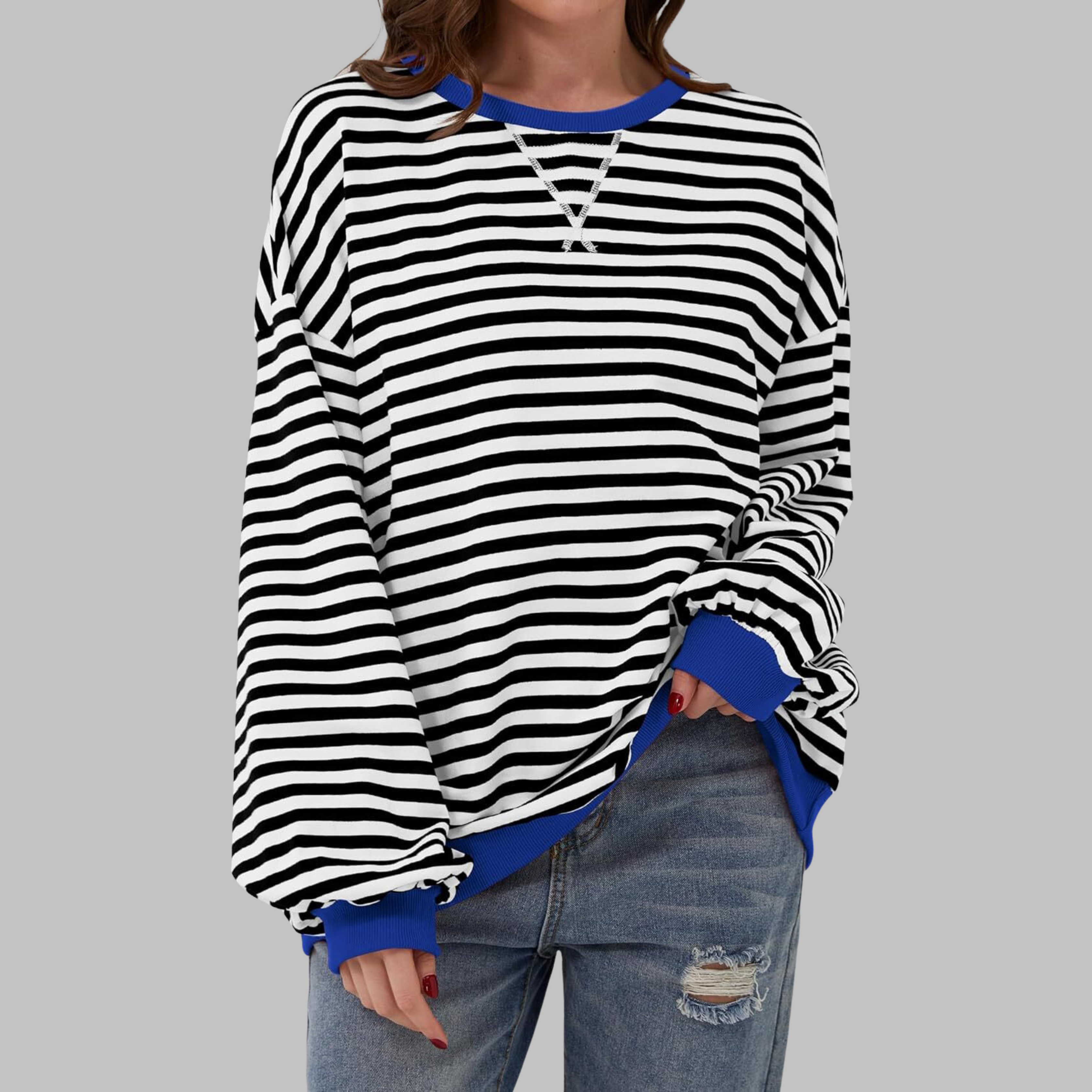 Malin Striped Sweater with a Relaxed Touch