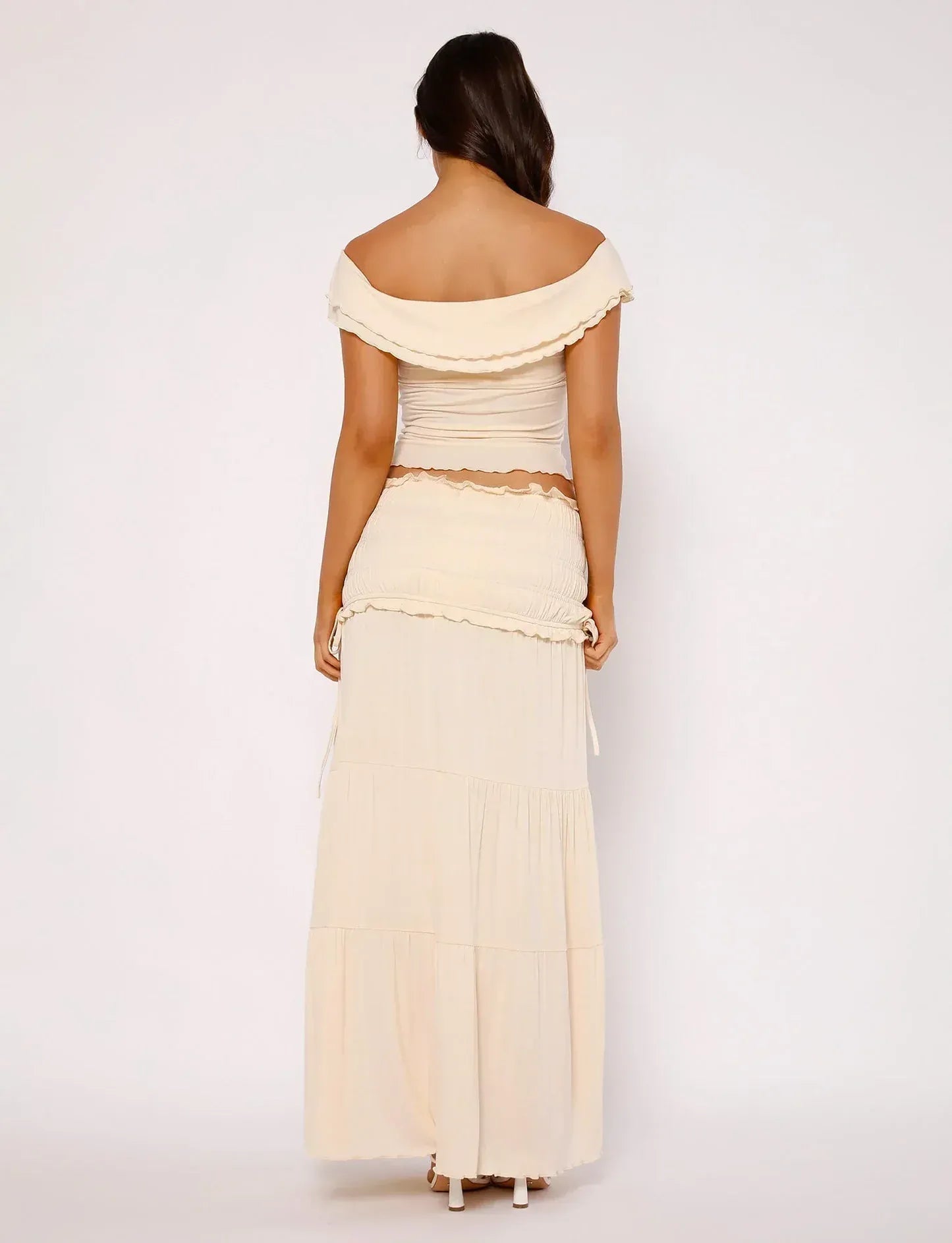 Paula | Boho Set with Ruffled Top and Maxi Skirt