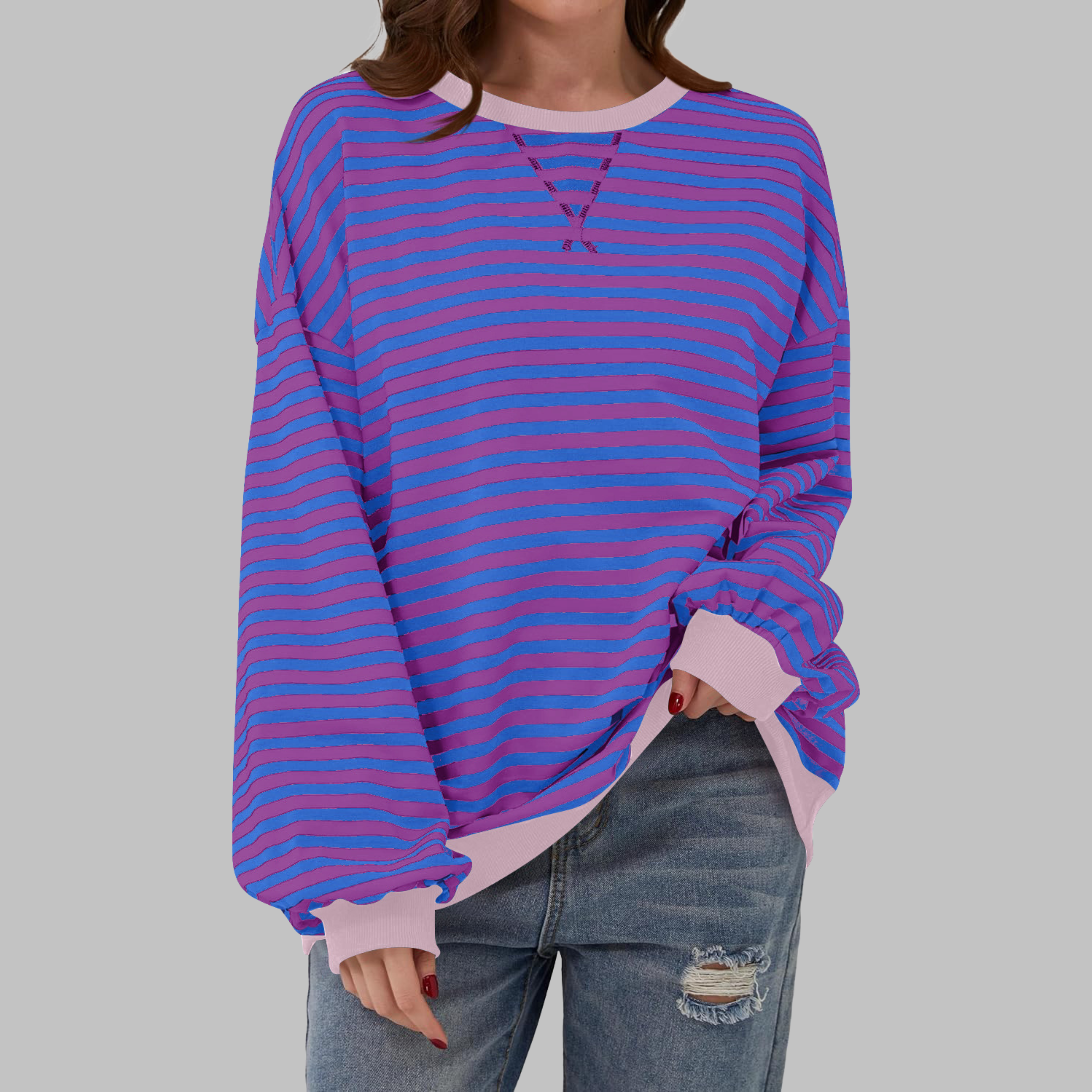 Malin Striped Sweater with a Relaxed Touch