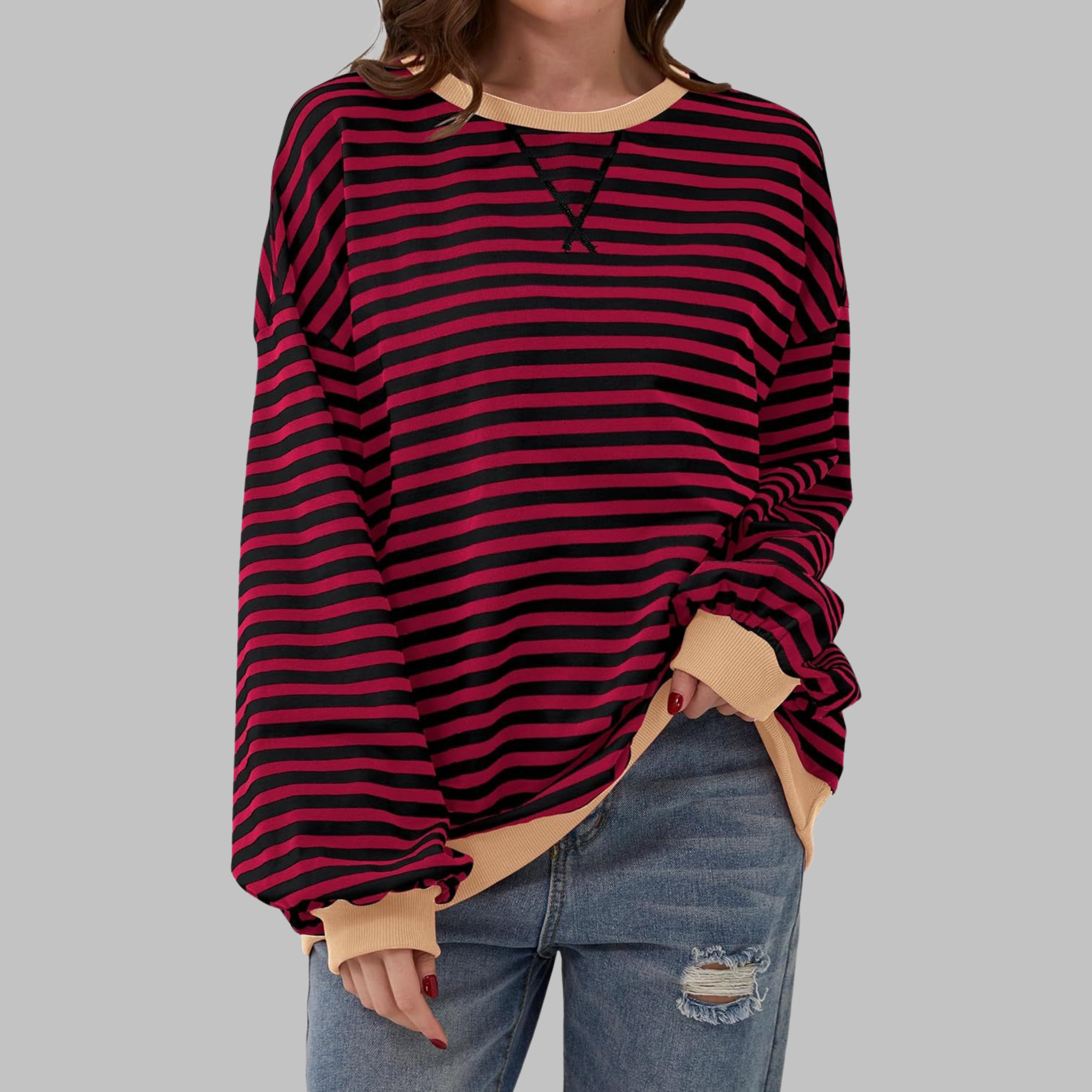 Malin Striped Sweater with a Relaxed Touch