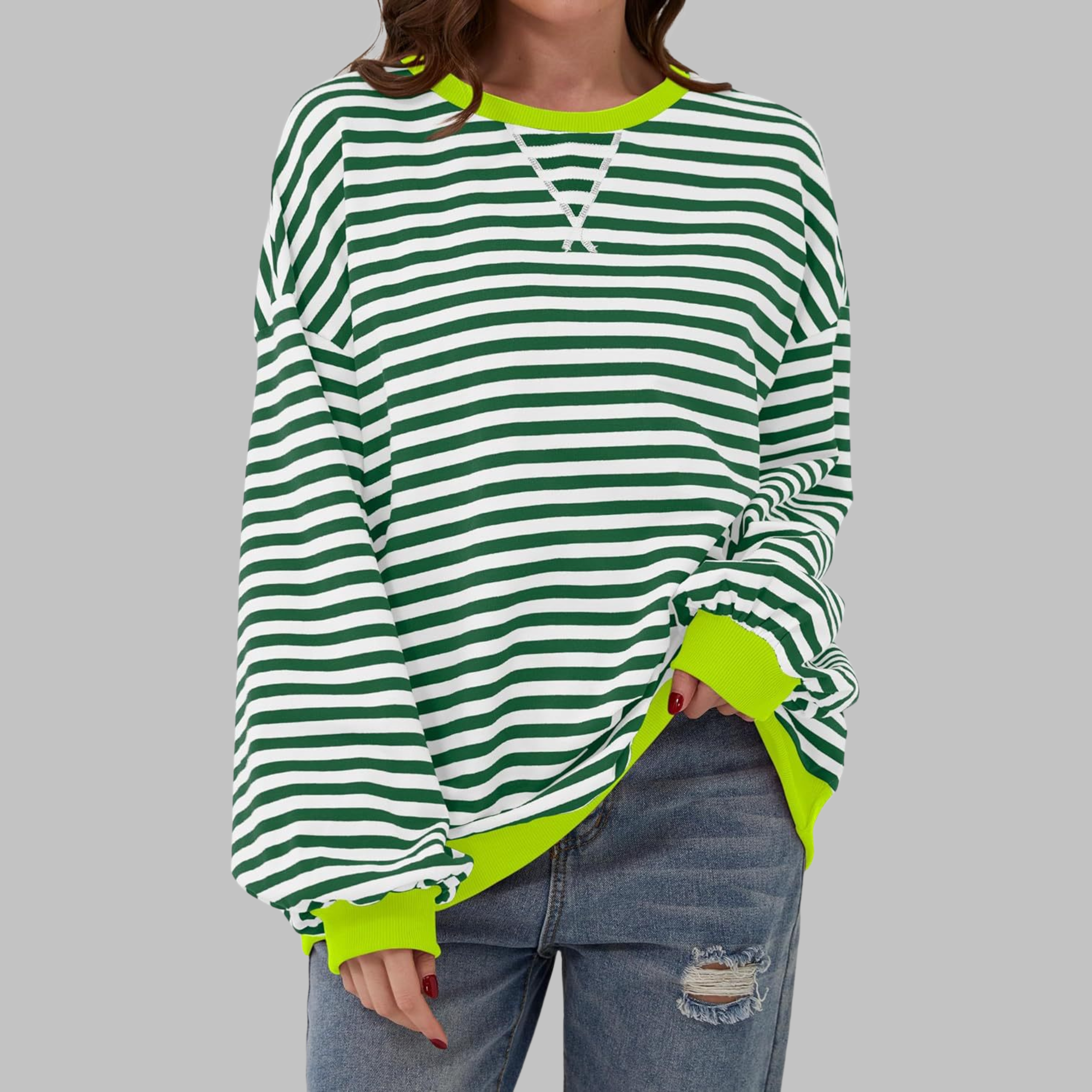 Malin Striped Sweater with a Relaxed Touch