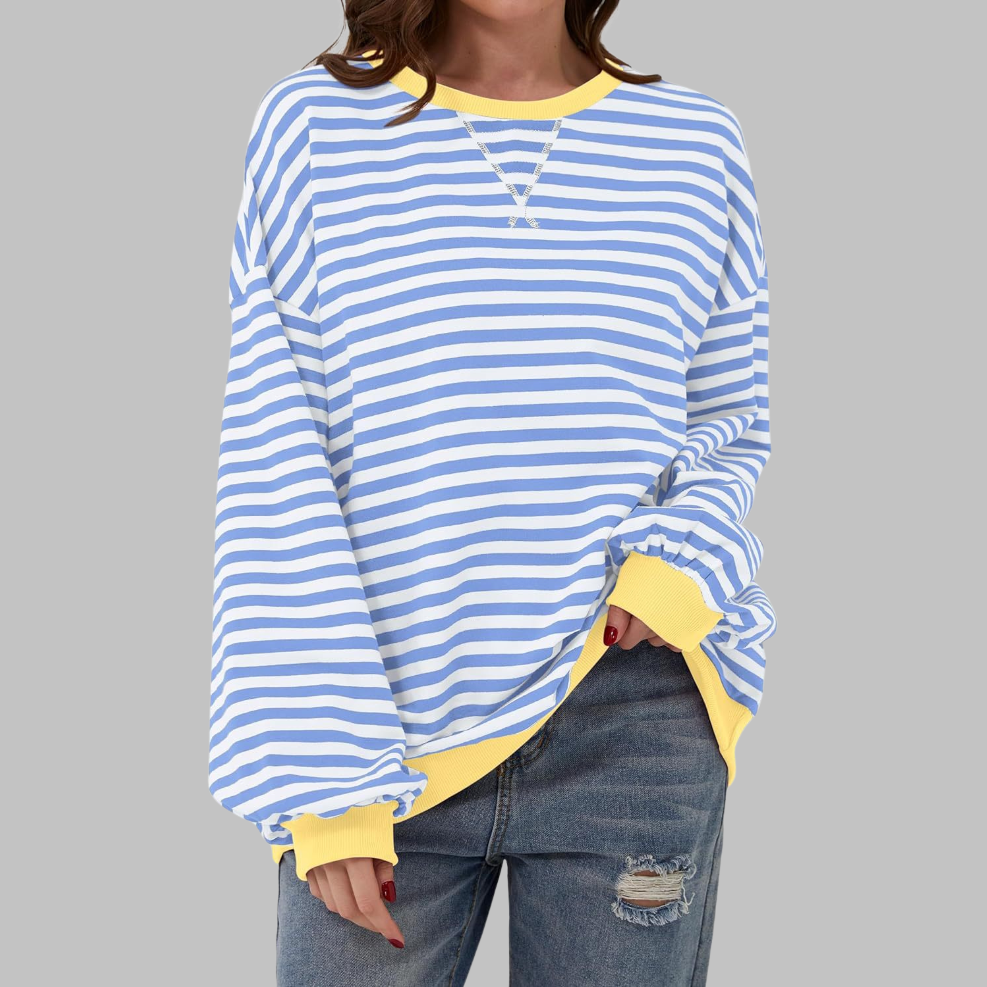 Malin Striped Sweater with a Relaxed Touch