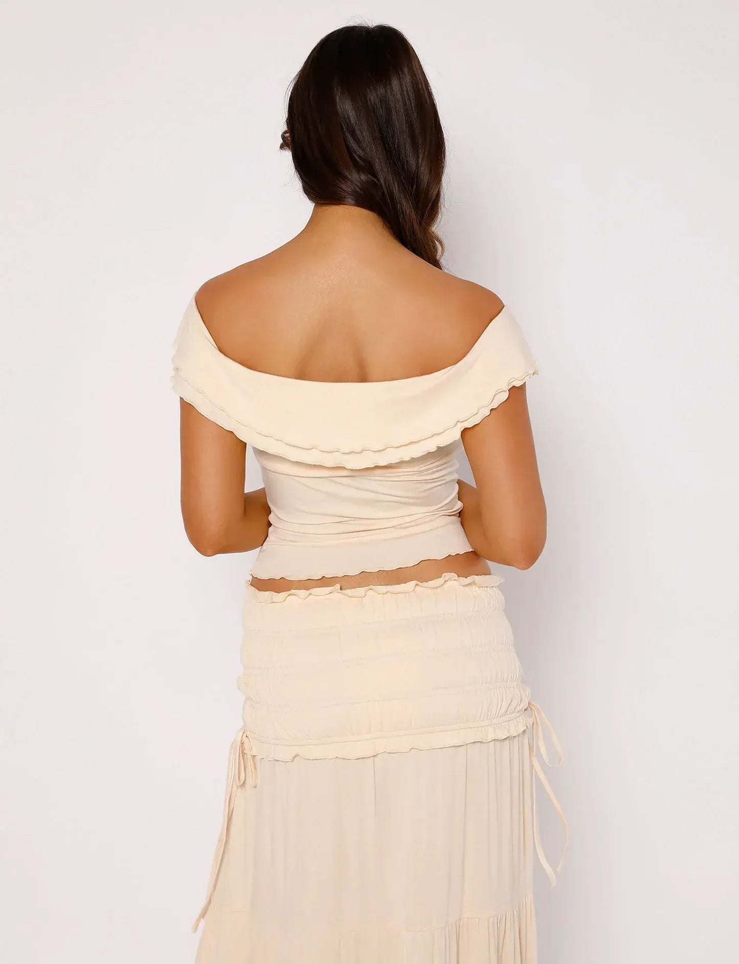 Paula | Boho Set with Ruffled Top and Maxi Skirt