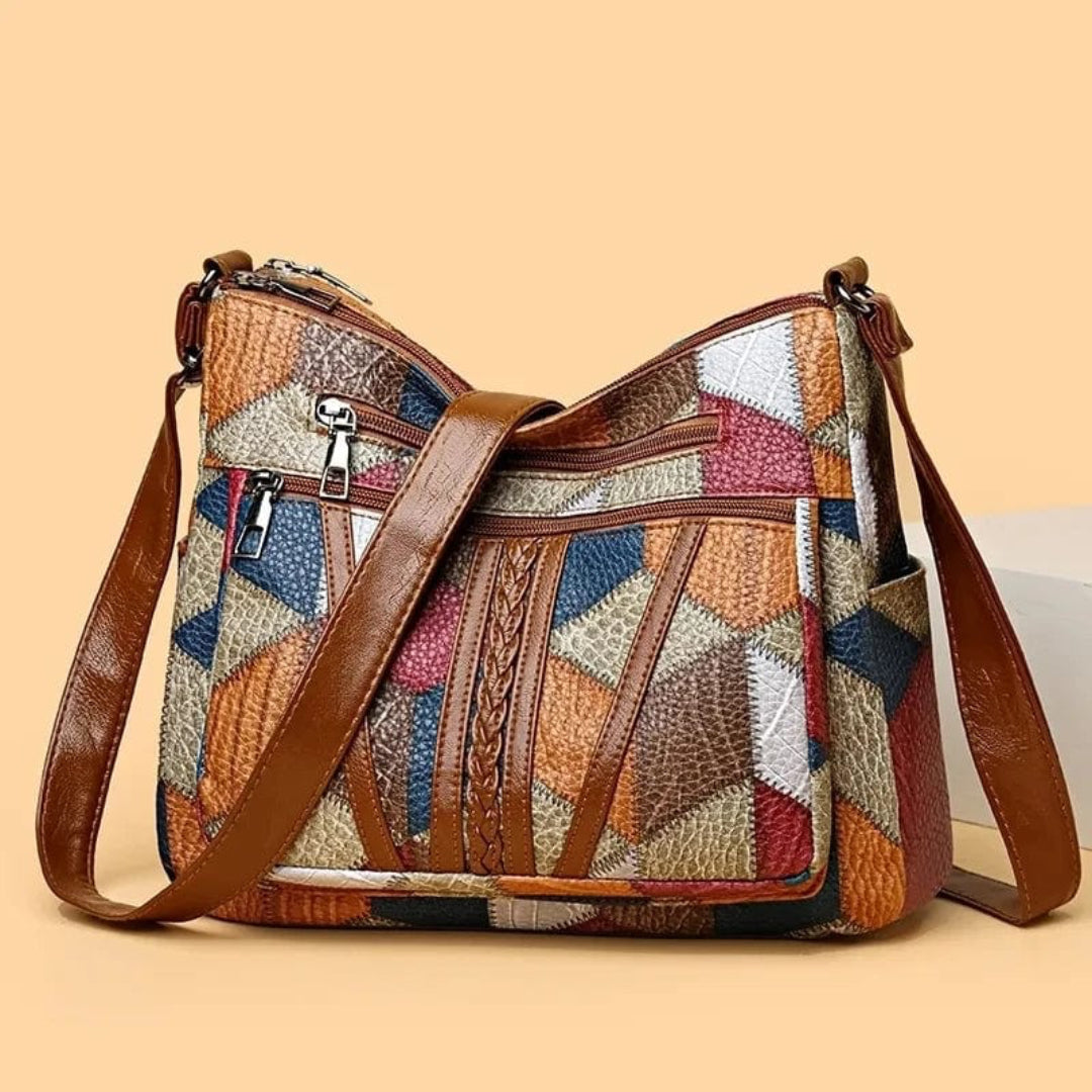Zavelli™ | Mosaic leather handbag