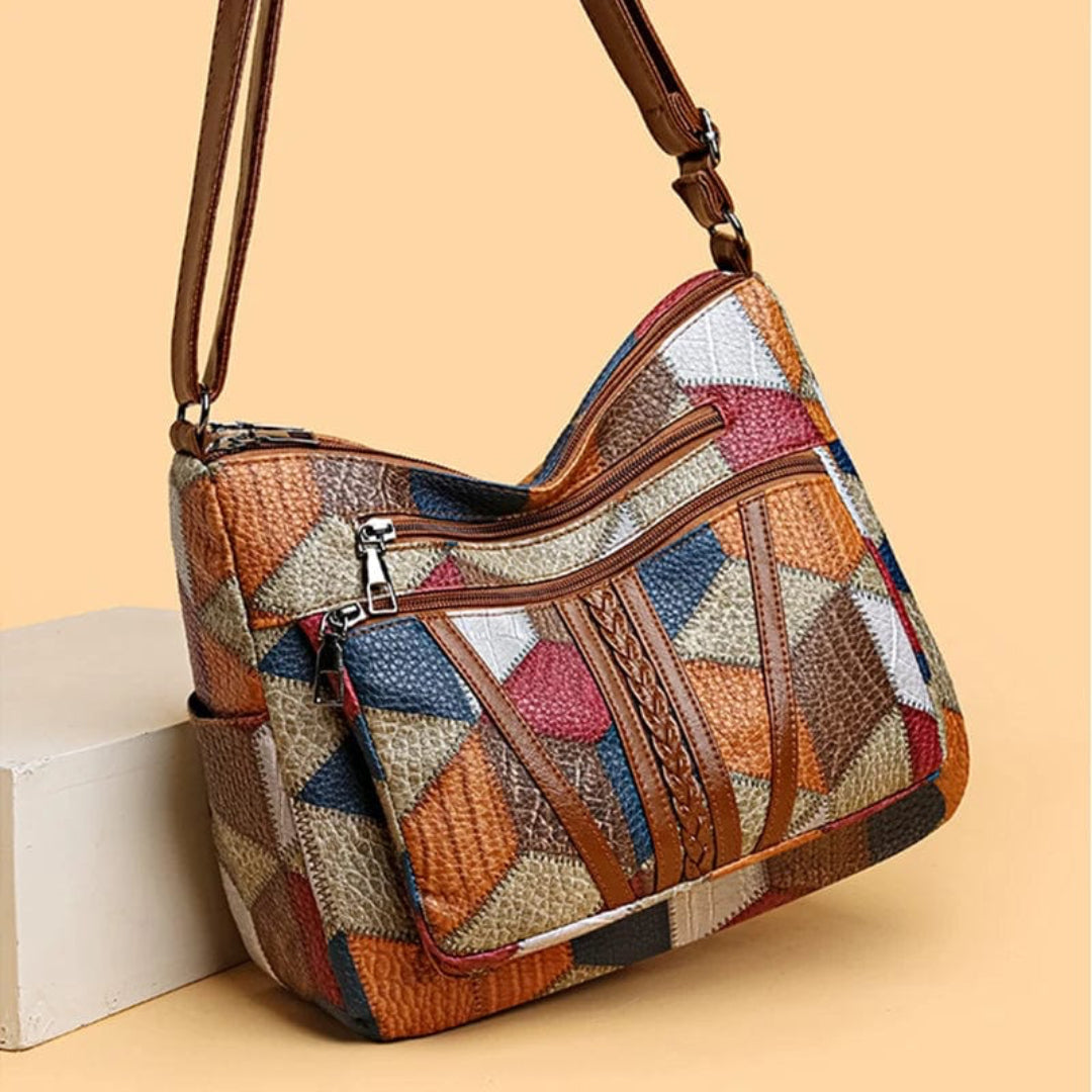 Zavelli™ | Mosaic leather handbag